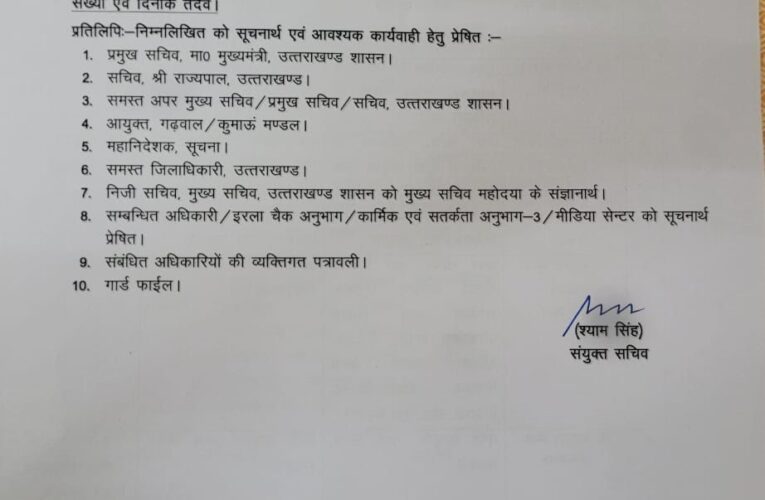 शासन ने देर रात किए प्रदेश में 04 आईएएस  और तीन पीसीएस अधिकारियों के ट्रांसफर, देखें लिस्ट..